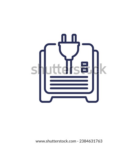 home battery, backup system line icon on white