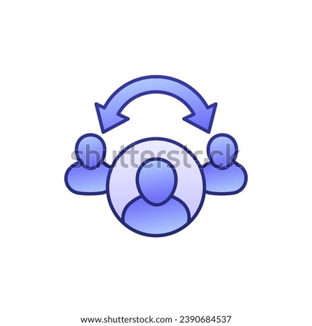 broker or middleman icon with outline