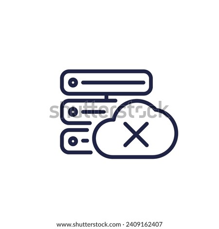 server offline line icon with a cloud