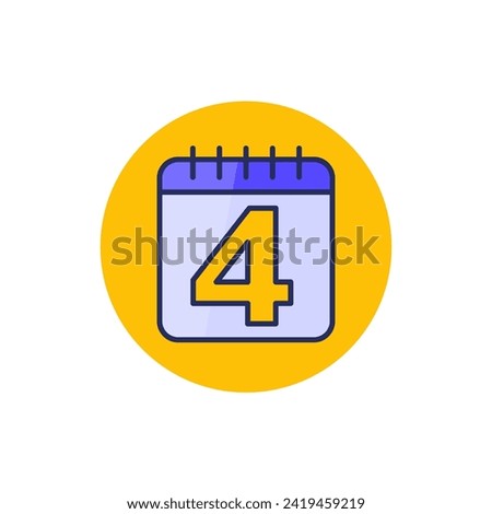 four-day work week icon with outline