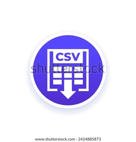 csv file download icon, vector design
