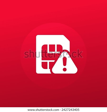 SIM card error vector icon, warning pictogram