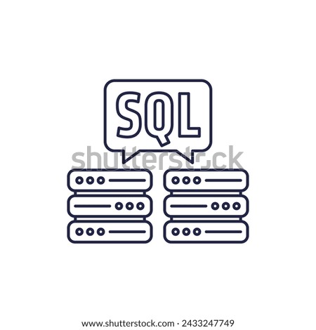 SQL servers icon, line vector design