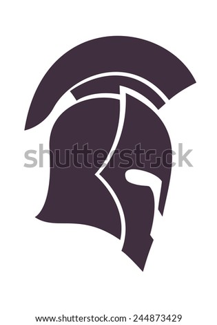 Spartan Helmet In Profile Vector Illustration, Eps10, Easy To Edit