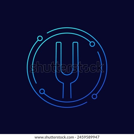 diapason icon, tuning fork linear design