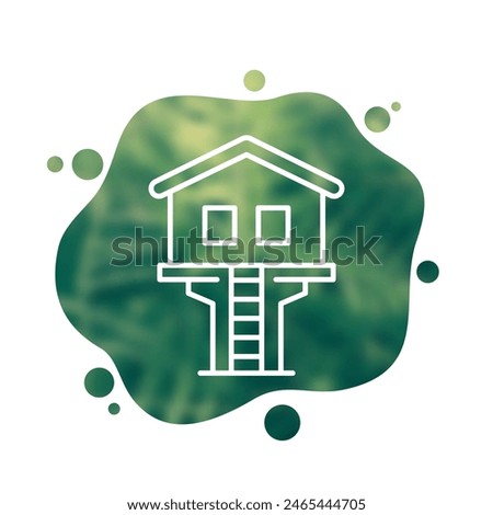 treehouse icon, line vector design