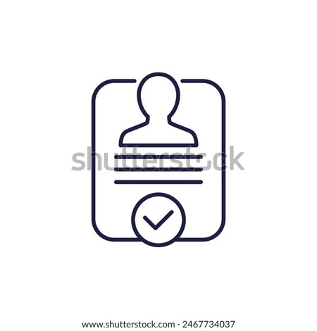 Account verified or KYC line icon