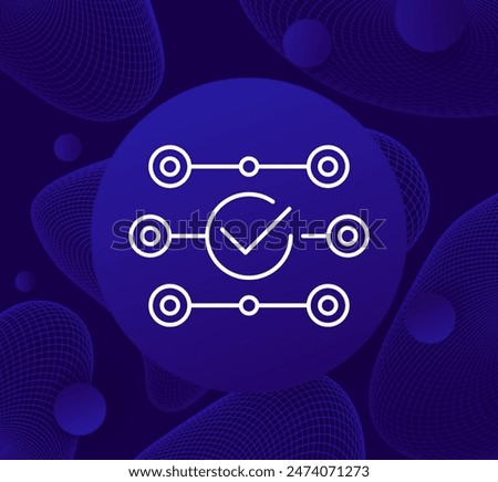 streamline process icon, parallel operations linear design