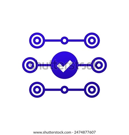 streamline process icon, parallel operations vector