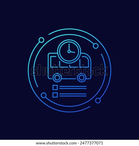 bus schedule icon in linear design