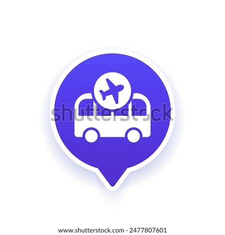 bus to airport, shuttle vector icon