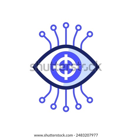 Computer vision, visual recognition vector icon