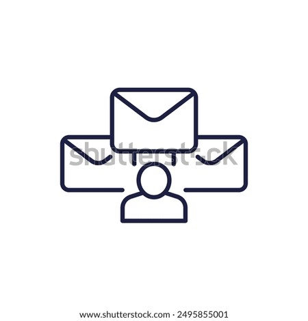 email marketing line icon with user