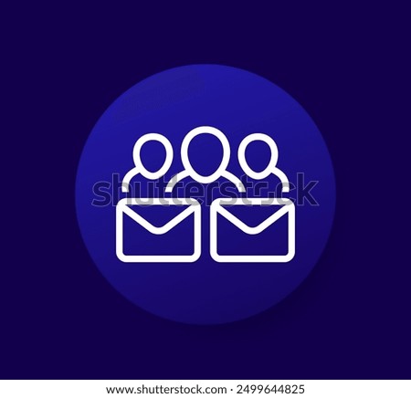 emails and people icon, email marketing vector