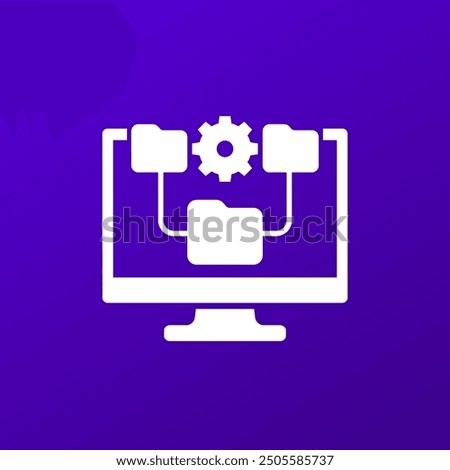 Version control icon with a computer