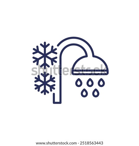 cold shower icon, line vector design