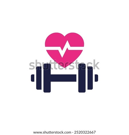 workout heart rate icon, pulse during exercise vector pictogram