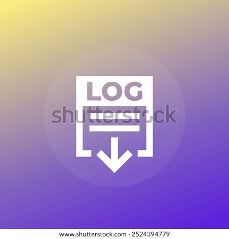 Log file download icon, vector pictogram