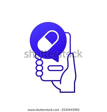 pill reminder app icon with a phone in hand