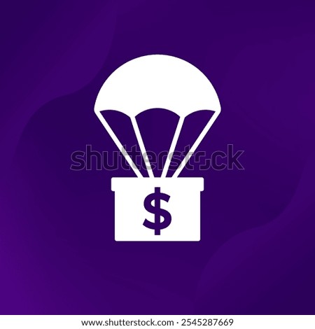 parachute money icon for web