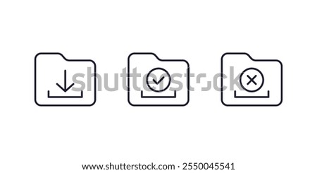 Download folder icons, line vector design