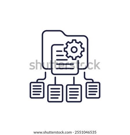 classification line icon with folder and documents