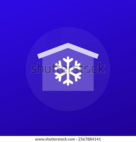 cold storage icon, transparent design