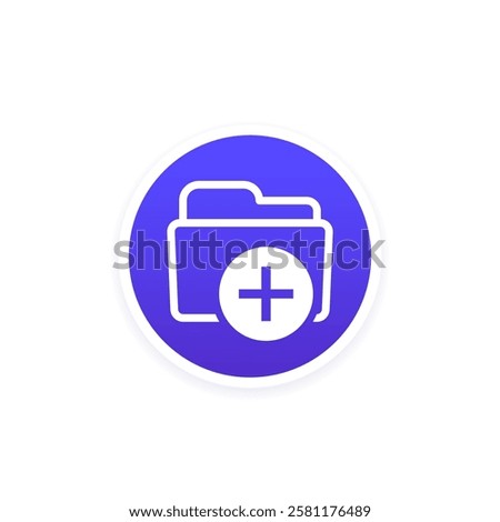 create new folder round icon, vector