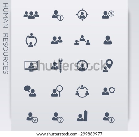 Personnel management, human resources, hrm icons, vector illustration, eps10, easy to edit