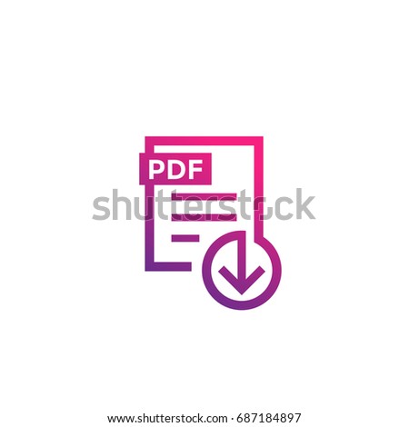 PDF file download icon on white
