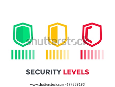 security levels icons on white