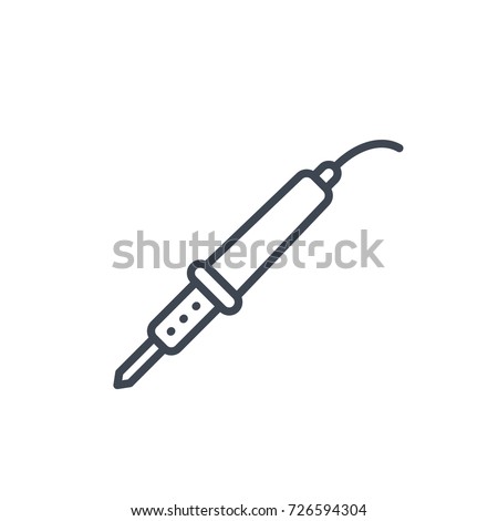 soldering iron icon, linear on white