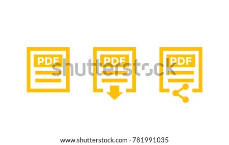 PDF document, download pdf file vector icons on white