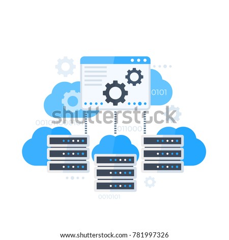 Server control panel, hosting software vector illustration