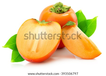 persimmons isolated on the white background persimmons isolated on the white background