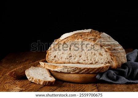 Similar – Image, Stock Photo Freshly baked bread on table