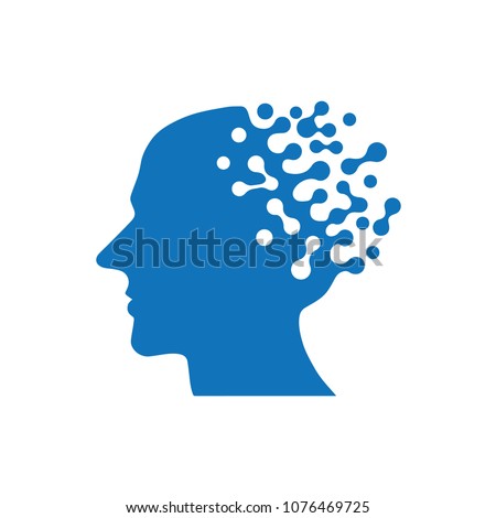 Artificial Intelligence AI Logo Icon Human Brain Vector Illustration Graphic Design