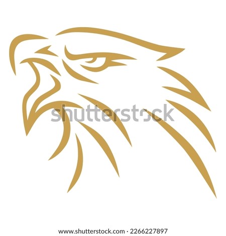 Gold Eagle Hawk Golden Falcon Logo Design Vector Art