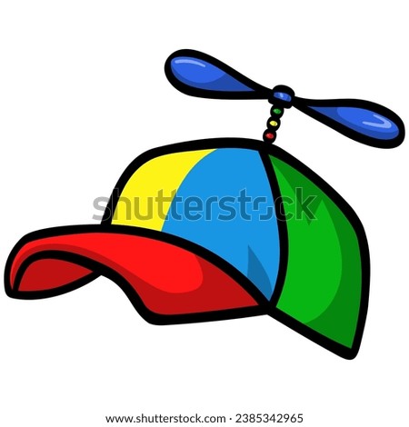 Propeller Hat Pinwheel Cap Colorful Illustration Vector Drawing