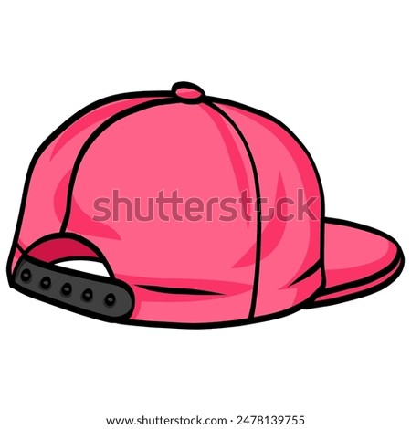Pink Snapback Cap Backward Hat Illustration Vector Icon