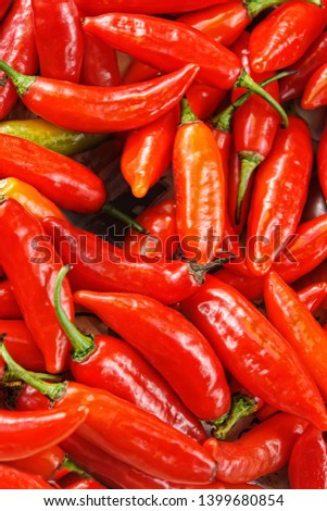 Fresh aji red chilli spicy. Food concept Foto stock © 
