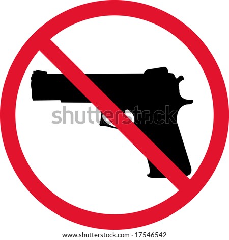 Symbol No Gun On White Background Stock Vector 17546542 : Shutterstock