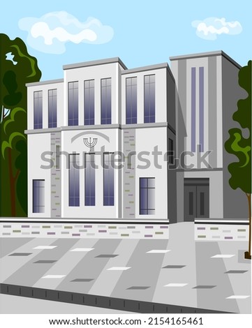 Jewish synagogu   The building of light stone   building is traditionallyVector 