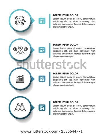 4 steps infographic flowchart design template