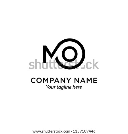 Initial Letter M O logo Connected circle symbol. Design Template Element Foto stock © 