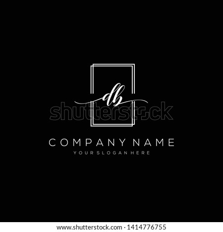 DB handwriting initial logo template vector.