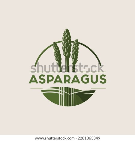 logo for asparagus farm, vector minimalistic and modern