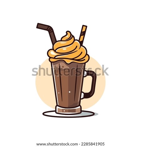 Chocolate Milkshake simple modern logo
