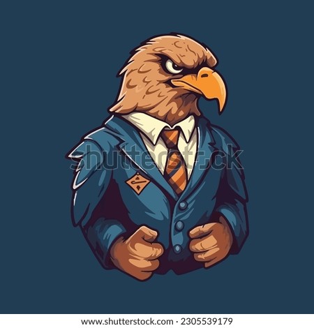 Confident eagle mascot character for an airline company or finance consulting logo.