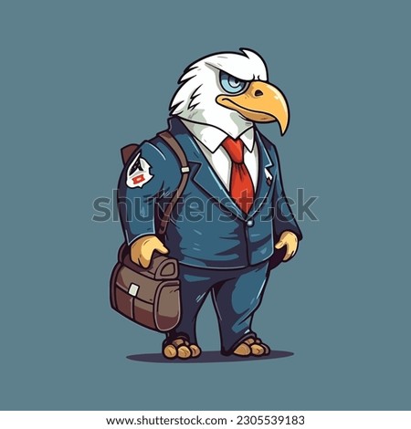 Confident eagle mascot character for an airline company or finance consulting logo.